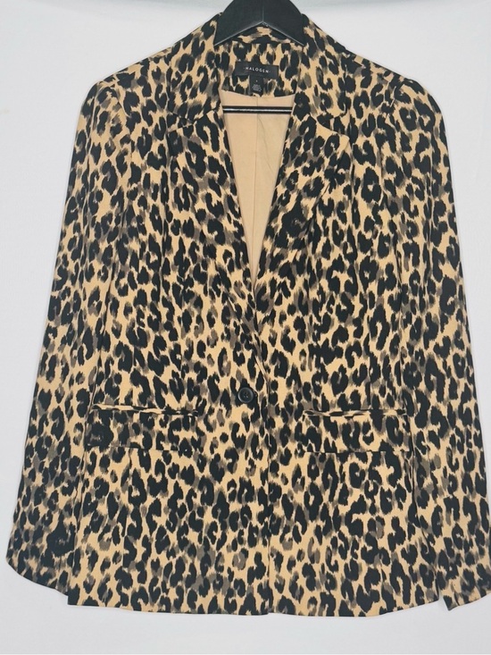 Halogen Jackets & Blazers - Halogen Leopard Print Blazer Size S Animal Print Single Button Career Chic